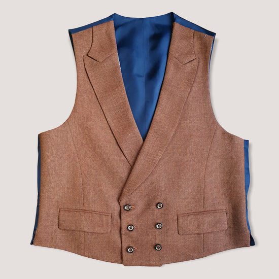 Burgundy/Beige Check Reversible Ceremony Vest
