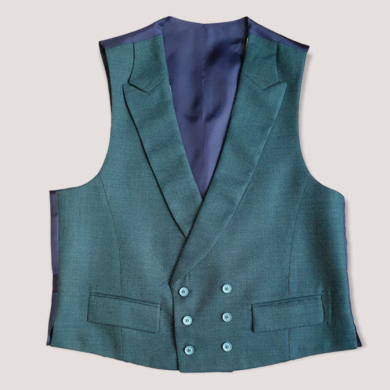 Burgundy/Beige Check Reversible Ceremony Vest