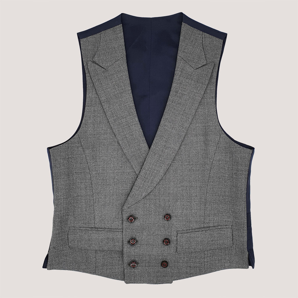 Gray/Green Check Reversible Ceremony Vest