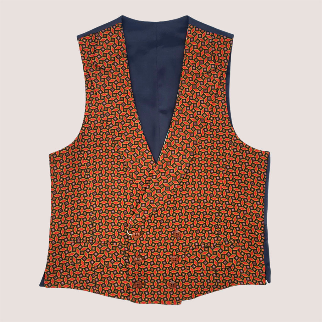 Reversible Ceremony Vest Beer/Retro Print