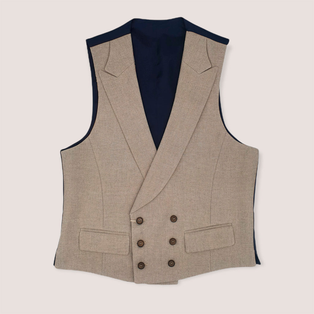 Reversible Ceremony Vest Tatoos/Beige