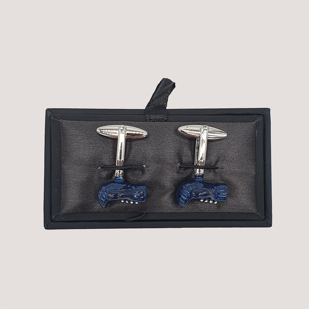 Gemelo con guante de boxeo en color azul