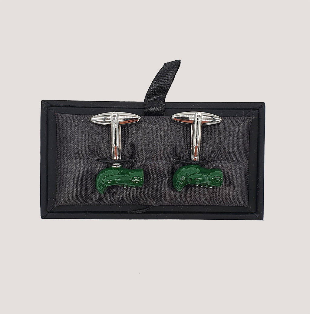 Gemelo con guante de boxeo en color verde