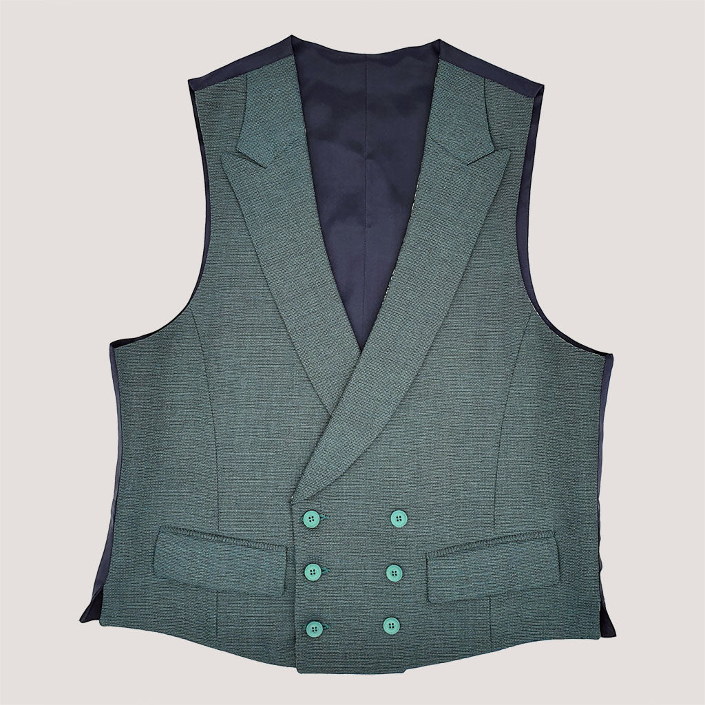 Green/Print Reversible Ceremony Vest