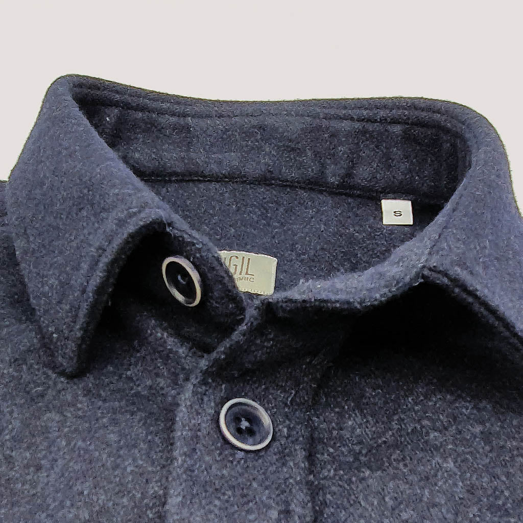 "Charlie Parker"overshirt in navy wool