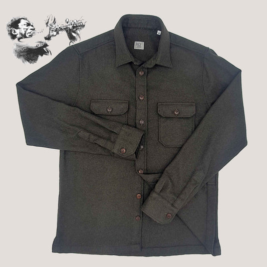 "Charlie Parker"overshirt in green wool
