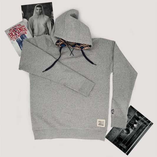 "Art Of Boxing" Gray Sweatshirt with Hood