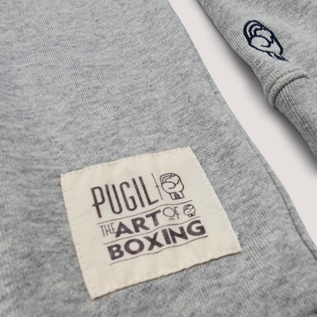 "Art Of Boxing" Gray Sweatshirt with Reversible Hood